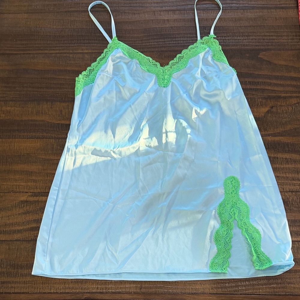 Victoria’s Secret Lace Blue and Green Lace Nightgown